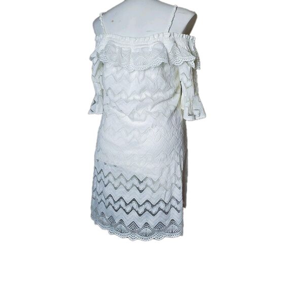 ViVi By Violet Weekend Ivory Lace Crochet Off the Shoulder White Dress Size XL - Picture 6 of 11